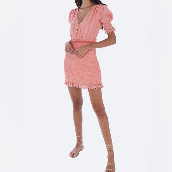 Allison New York Orange Eyelet Smocked Dress Size XS NEW - Picture 1 of 7